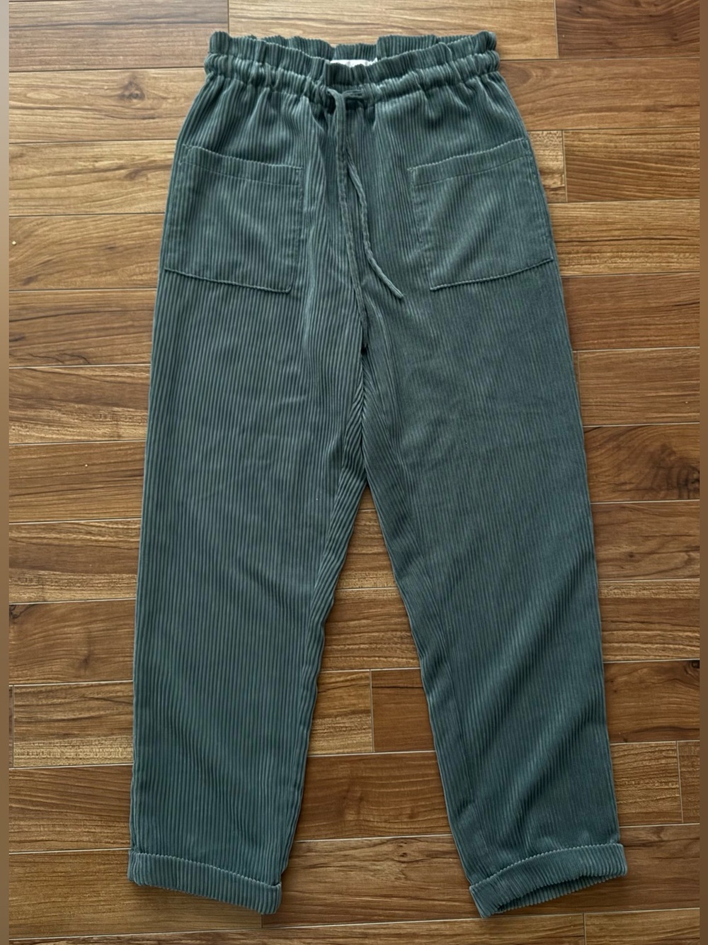 Twik Sage Green Corduroy Paperbag Waist Pants Size P/S